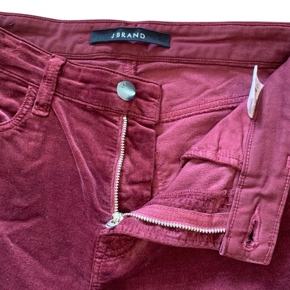 J Brand Maria Velvet Skinny Jeans in Oxblood sz 25 - Picture 4 of 7